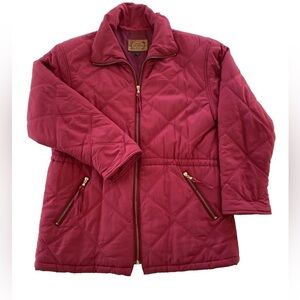 The Olde Hide House Acton Womens Red Quilted Vintage Chore Coat. Size 6. Canada
